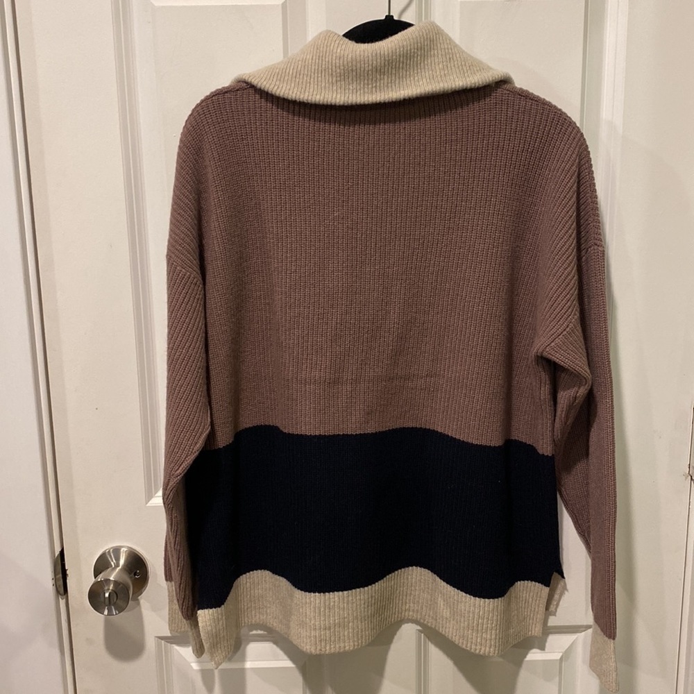 Madewell Oversized Soft Wool 1/2 Zip Colorblock Pullover EUC - Picture 11 of 12